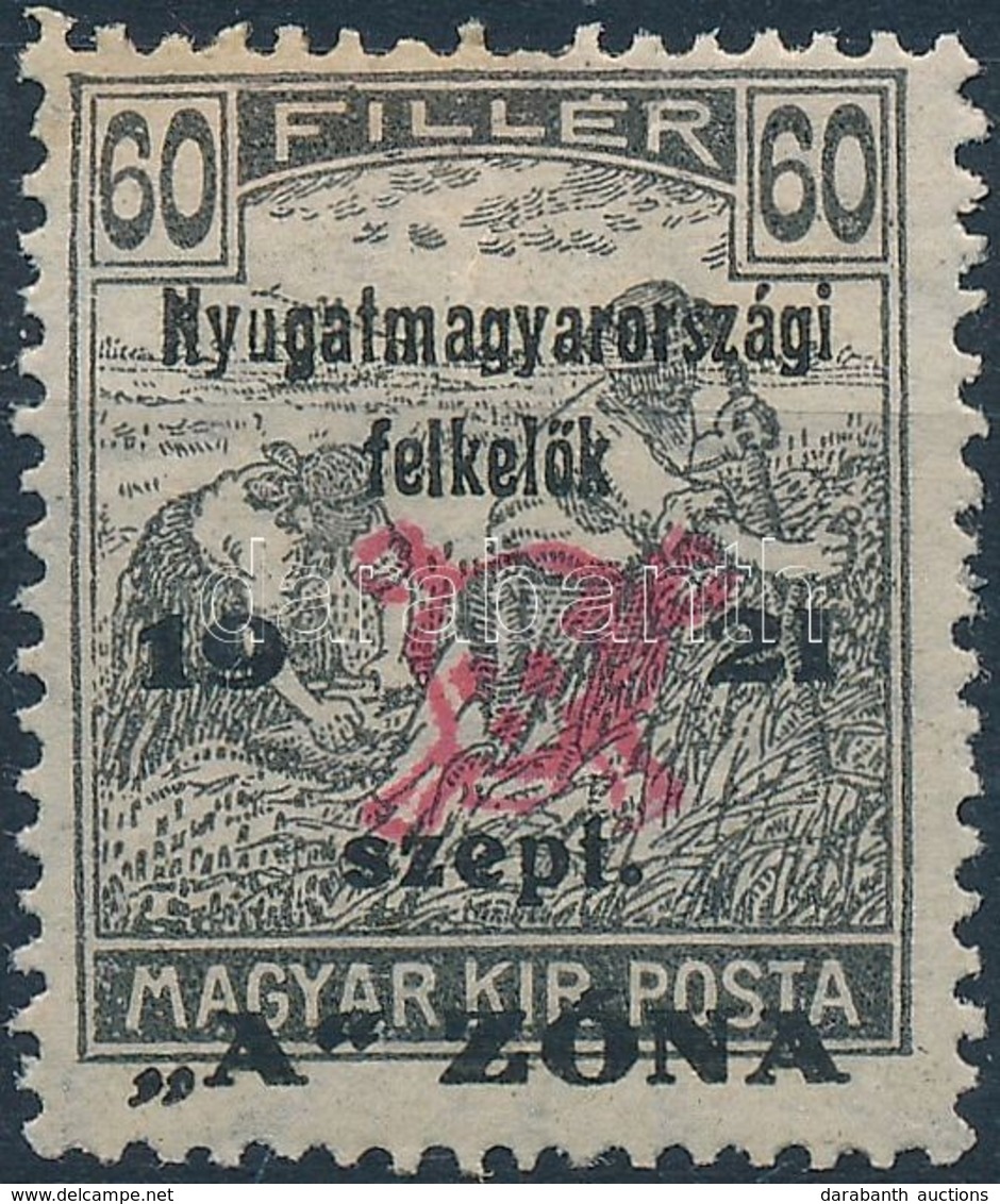 * Nyugat-Magyarország II. 1921 Arató 60f Bodor Vizsgálójellel (9.500) - Andere & Zonder Classificatie