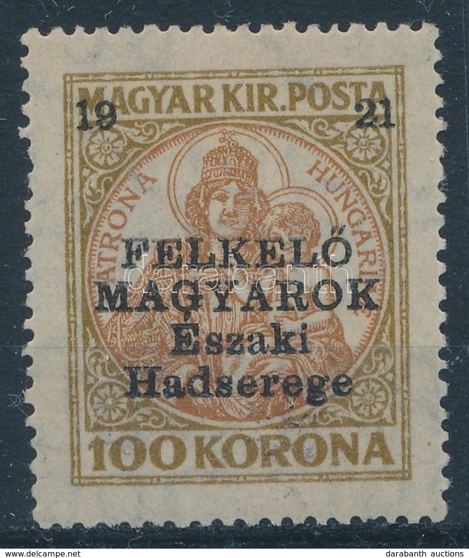 ** Nyugat-Magyarország V. 1921 Koronás Madonna 100K Garancia Nélkül, Hátoldalán Lajtabánság Címer - Otros & Sin Clasificación