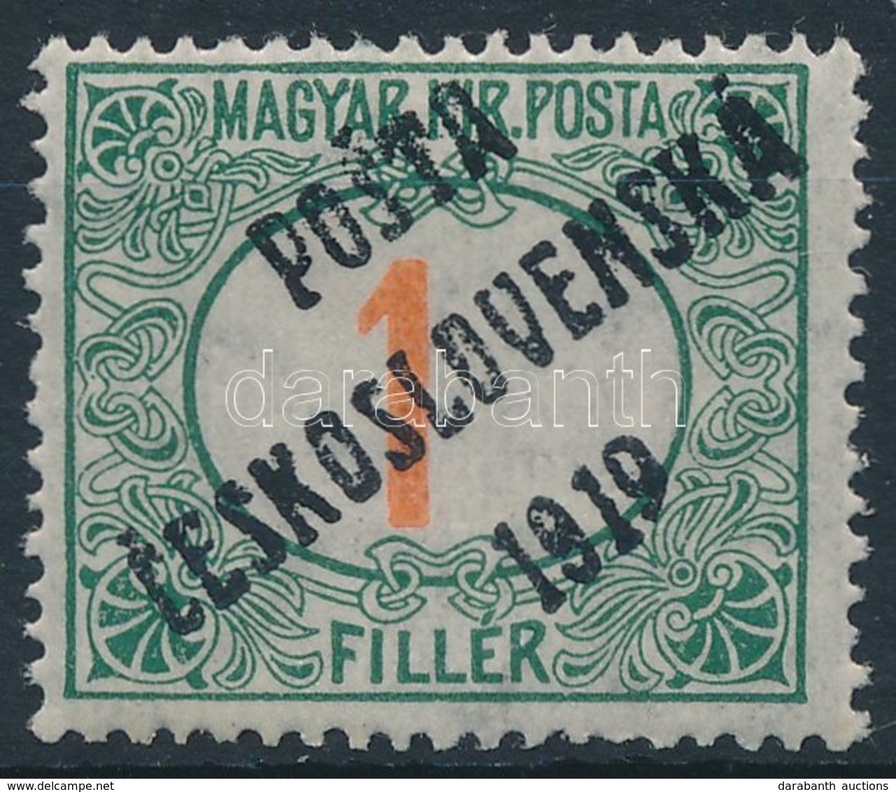 ** Posta Ceskoslovenska 1919 Pirosszámú Portó 1f Garancia Nélkül (60.000) - Other & Unclassified