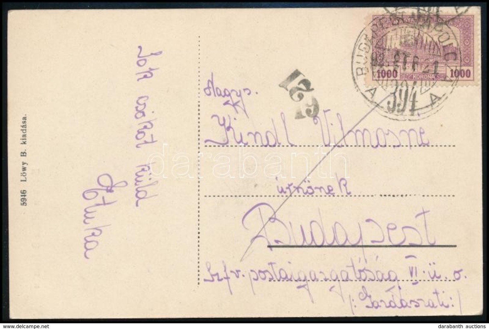 ~1925 Képeslap 'BUDAPEST-TAPOLCZA' Mozgóposta Bélyegzéssel - Other & Unclassified