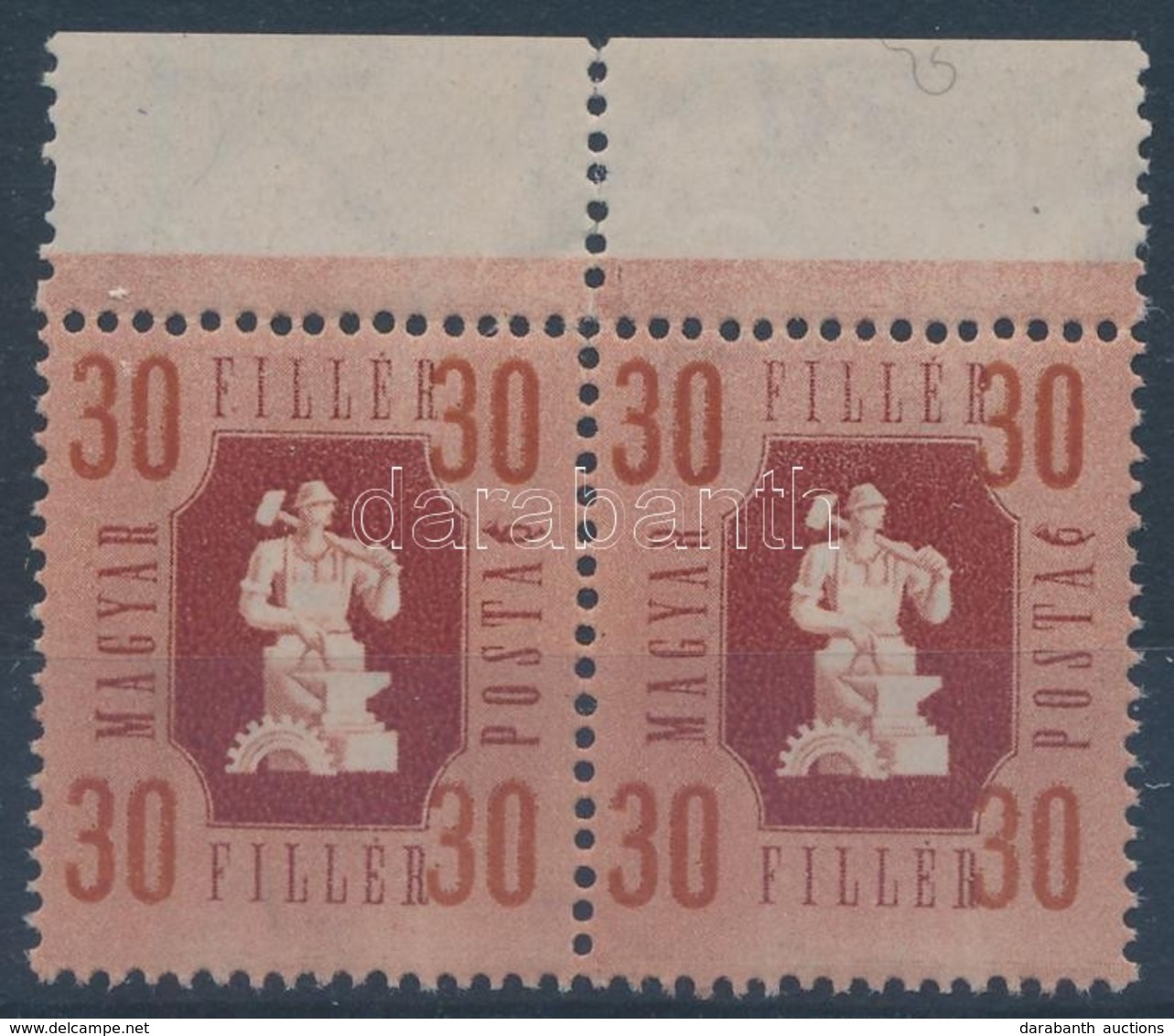 ** 1946 Forint Fillér 30f ívszéli Pár, Az értékszám Az 'R' Betűre Tolódott - Andere & Zonder Classificatie