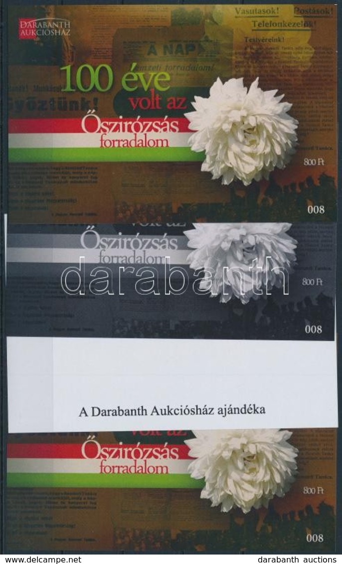 ** 2018 100 éve Volt Az Őszirózsás Forradalom Emlékív Garnitúra Azonos Sorszámmal (008) - Otros & Sin Clasificación