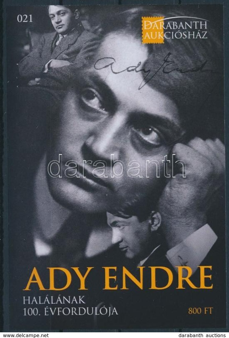 ** 2019 Ady Endre Halálának 100. évfordulója Emlékív - Autres & Non Classés