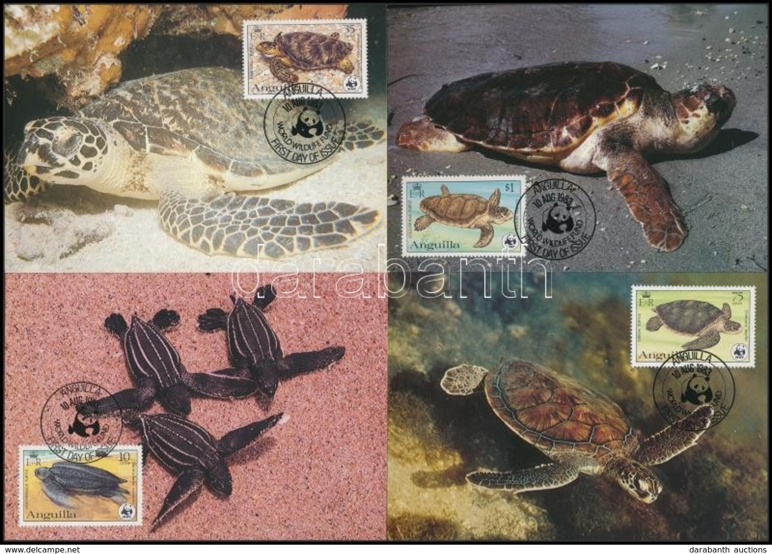 1983 WWF Teknősök Sor 4 Db CM-en Mi 541 - 544 A - Andere & Zonder Classificatie