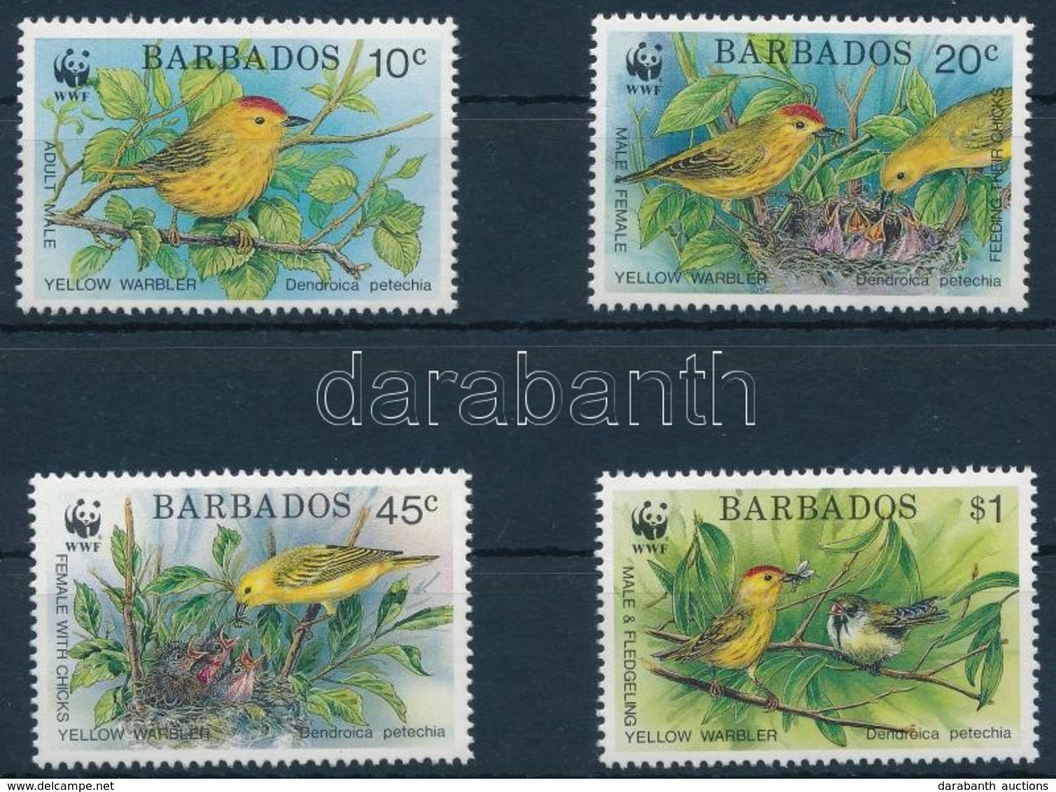 ** 1991 WWF Sárga Poszáta Sor,
WWF Yellow Warbler Set
Mi 770-773 - Altri & Non Classificati