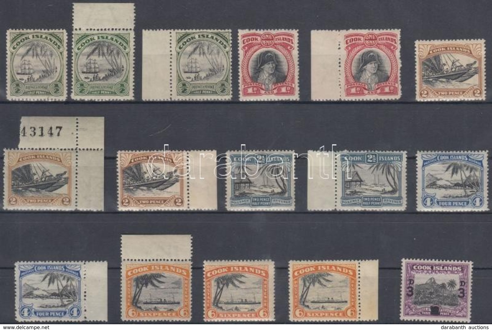 ** * 1933-1940 Forgalmi Bélyegek Mi 38-43 + 60 - Otros & Sin Clasificación