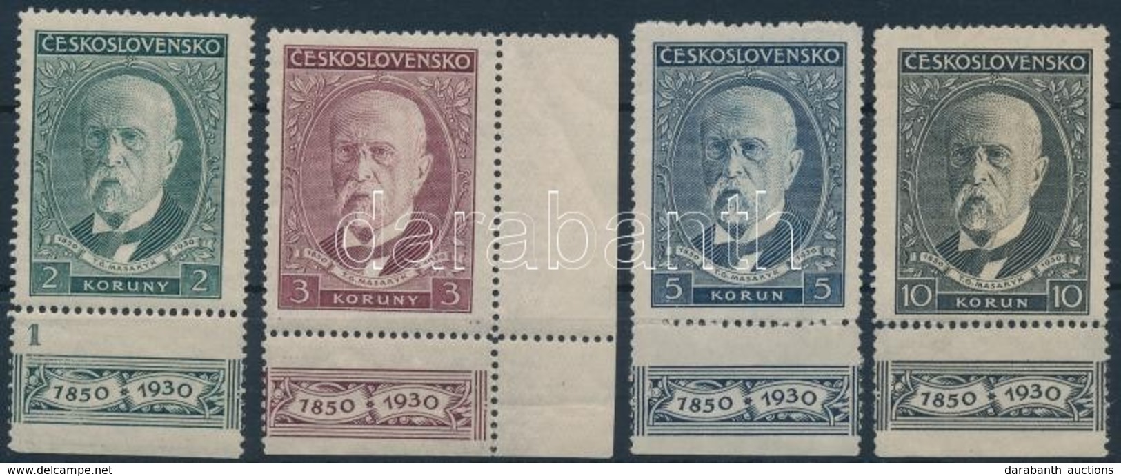 ** 1930 Thomá Garrigue Masaryk ívszéli Sor Mi 299-302 - Otros & Sin Clasificación