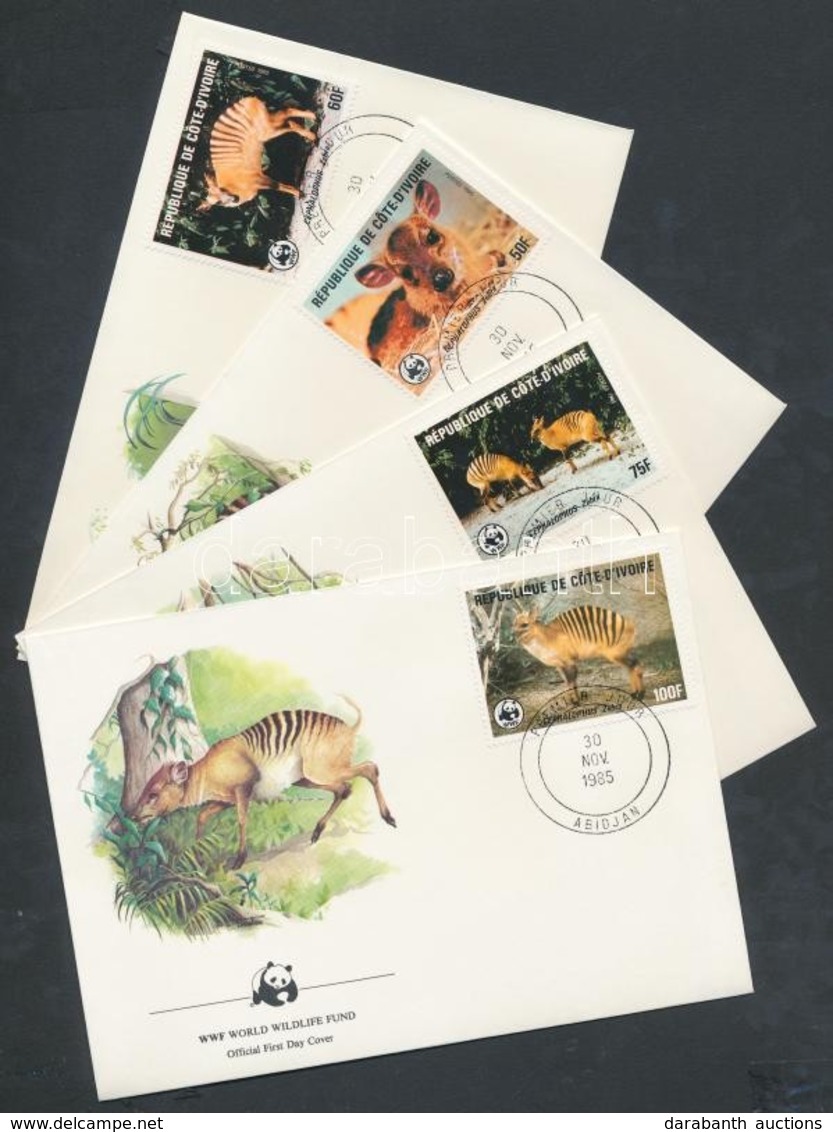 1985 WWF Zebra-bóbitásantilop Sor Mi 881-884 4 FDC - Andere & Zonder Classificatie