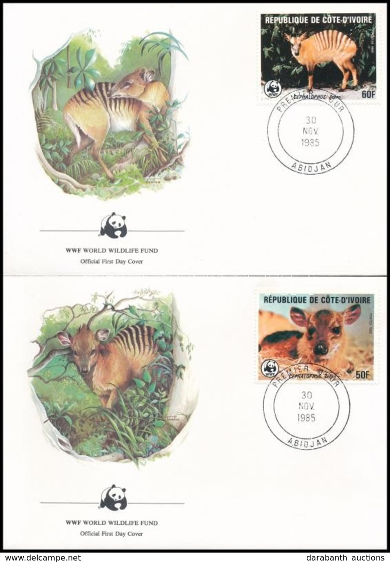 1985 WWF: Zebra-bóbitásantilop Sor 4 Db FDC Mi 881-884 - Andere & Zonder Classificatie