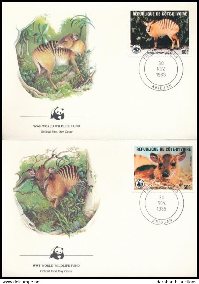 1985 WW; Zebra-bóbitásantilop Sor Mi 881-884 4 Db FDC-n - Other & Unclassified