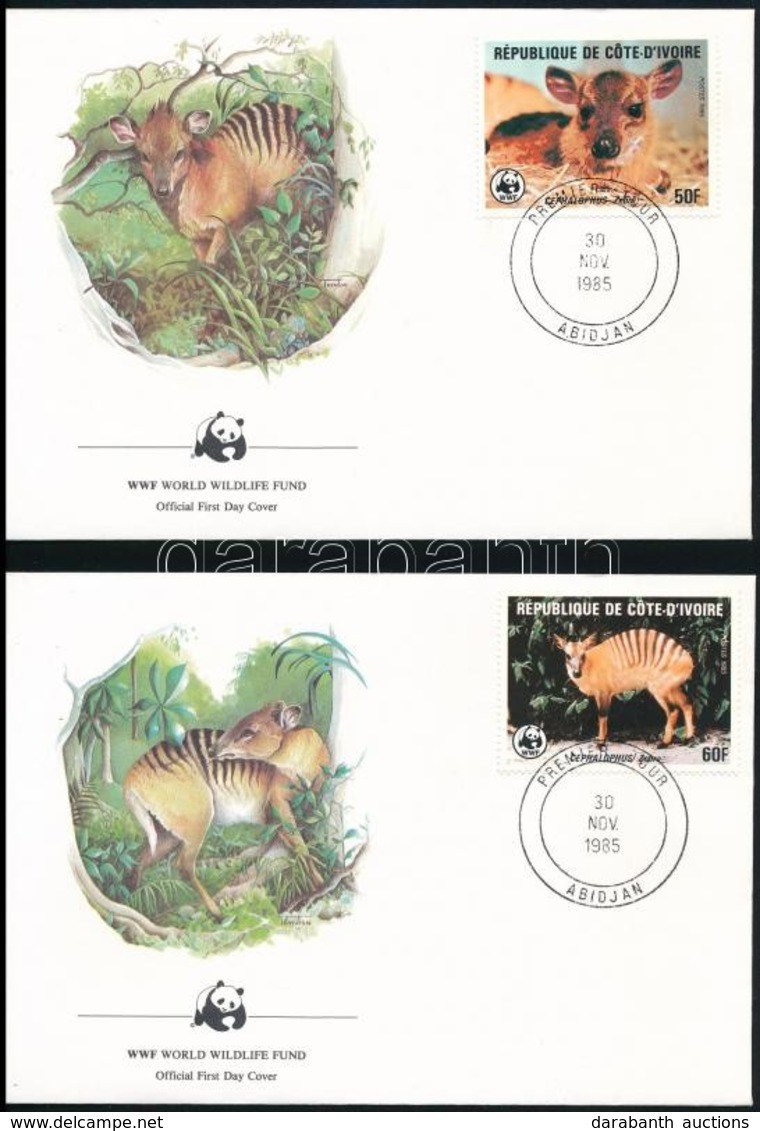 1985 WWF: Zebra-bóbitásantilop Sor Mi 881-884 FDC-n - Autres & Non Classés