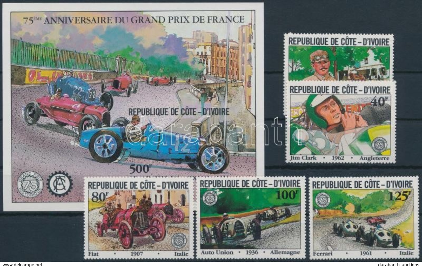 ** 1981 Grand Prix Sor + Vágott Blokk,
Grand Prix Set + Imperforated Block
Mi 706-710 + Mi 20 - Otros & Sin Clasificación