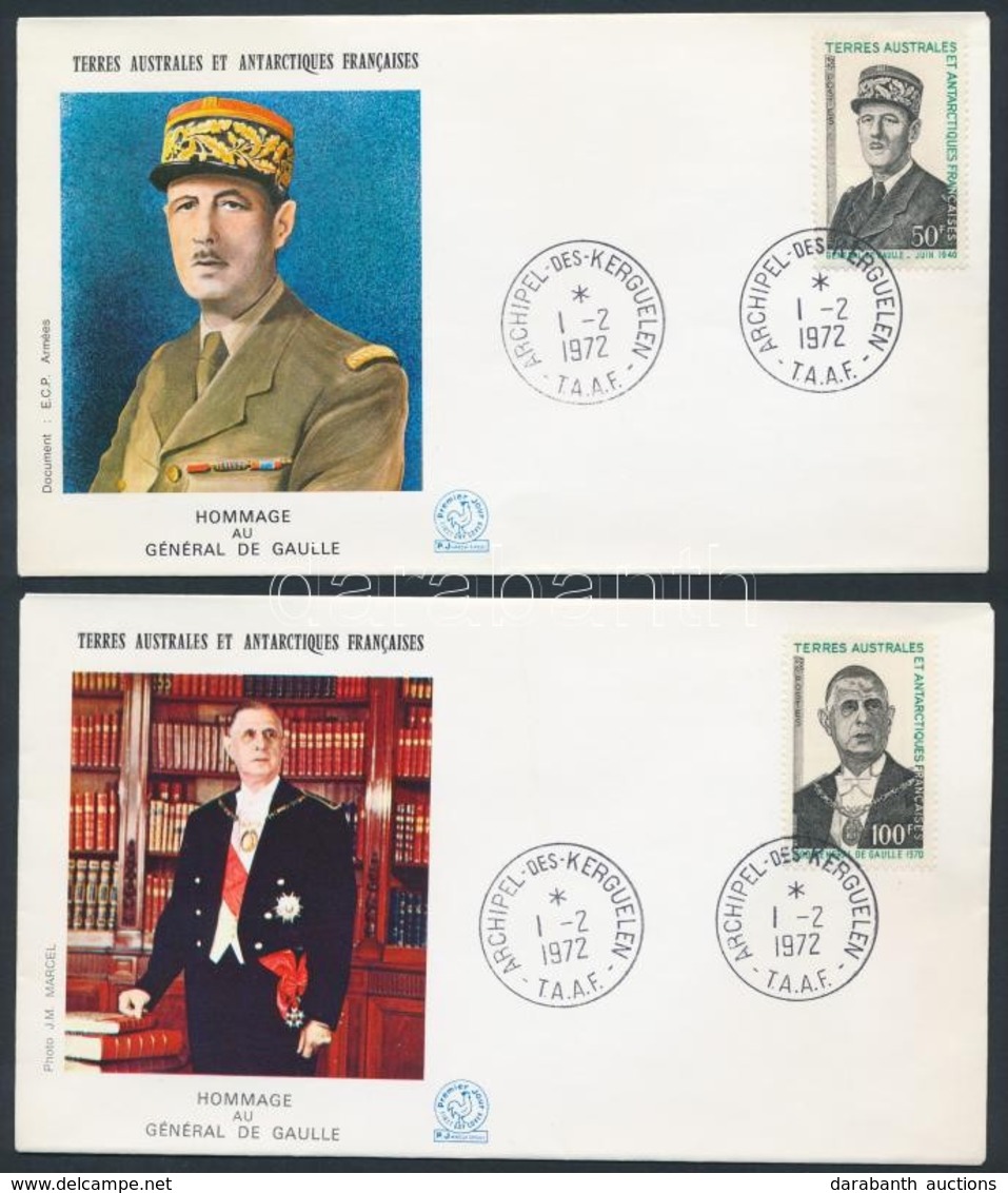 1972 De Gaulle Sor Mi 75-76 2 FDC - Andere & Zonder Classificatie