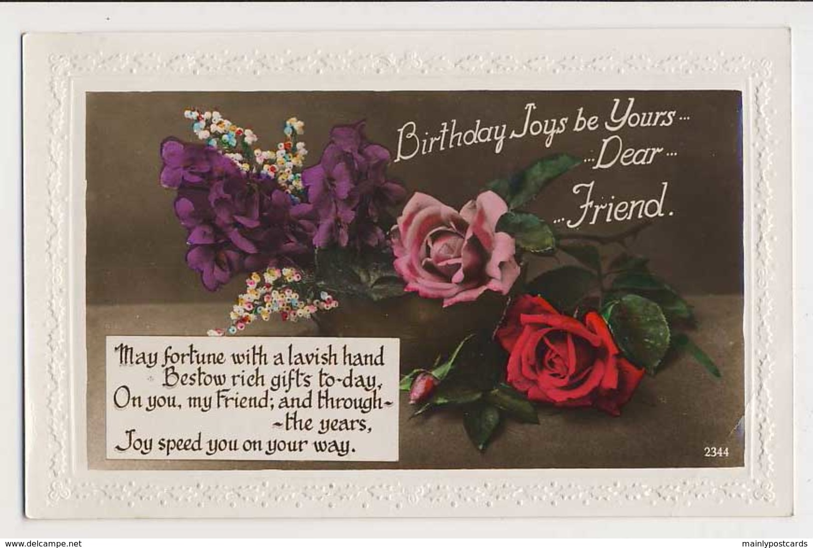 AI97 Greetings - Friend's Birthday, Flowers - Birthday