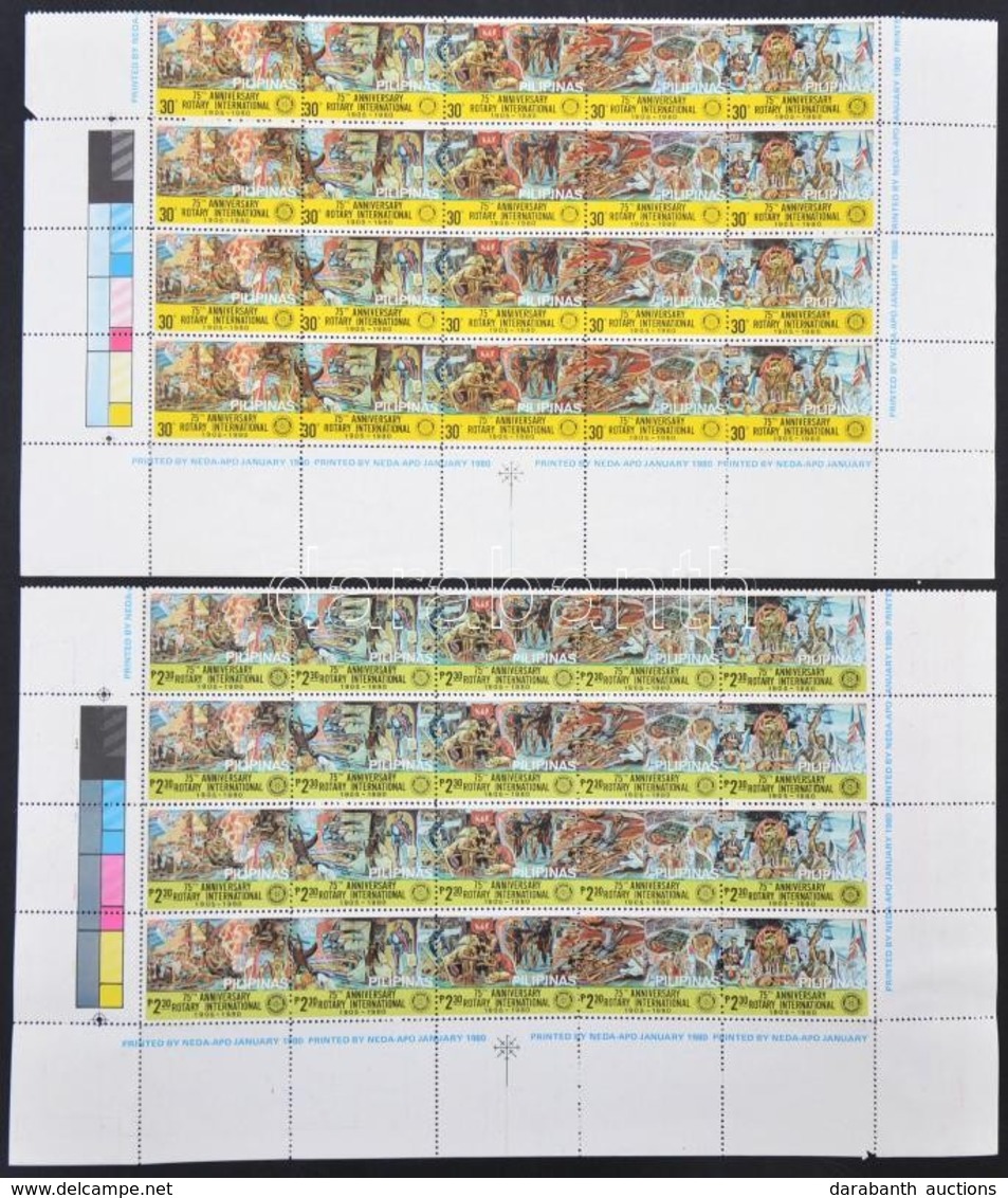 ** 1980 Rotary Sor ívszéli 20-as Tömbökben Mi 1343-1352 - Otros & Sin Clasificación