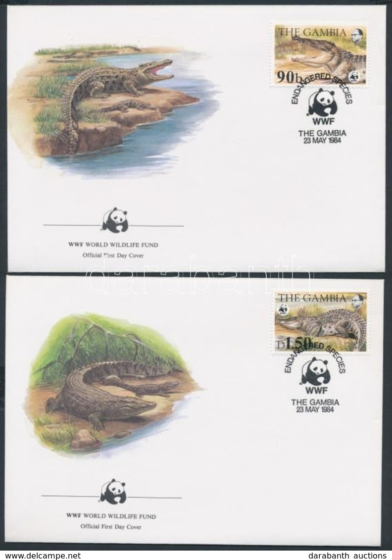 1984 WWF Nílusi Krokodilok Sor Mi 517-520 4 FDC - Andere & Zonder Classificatie