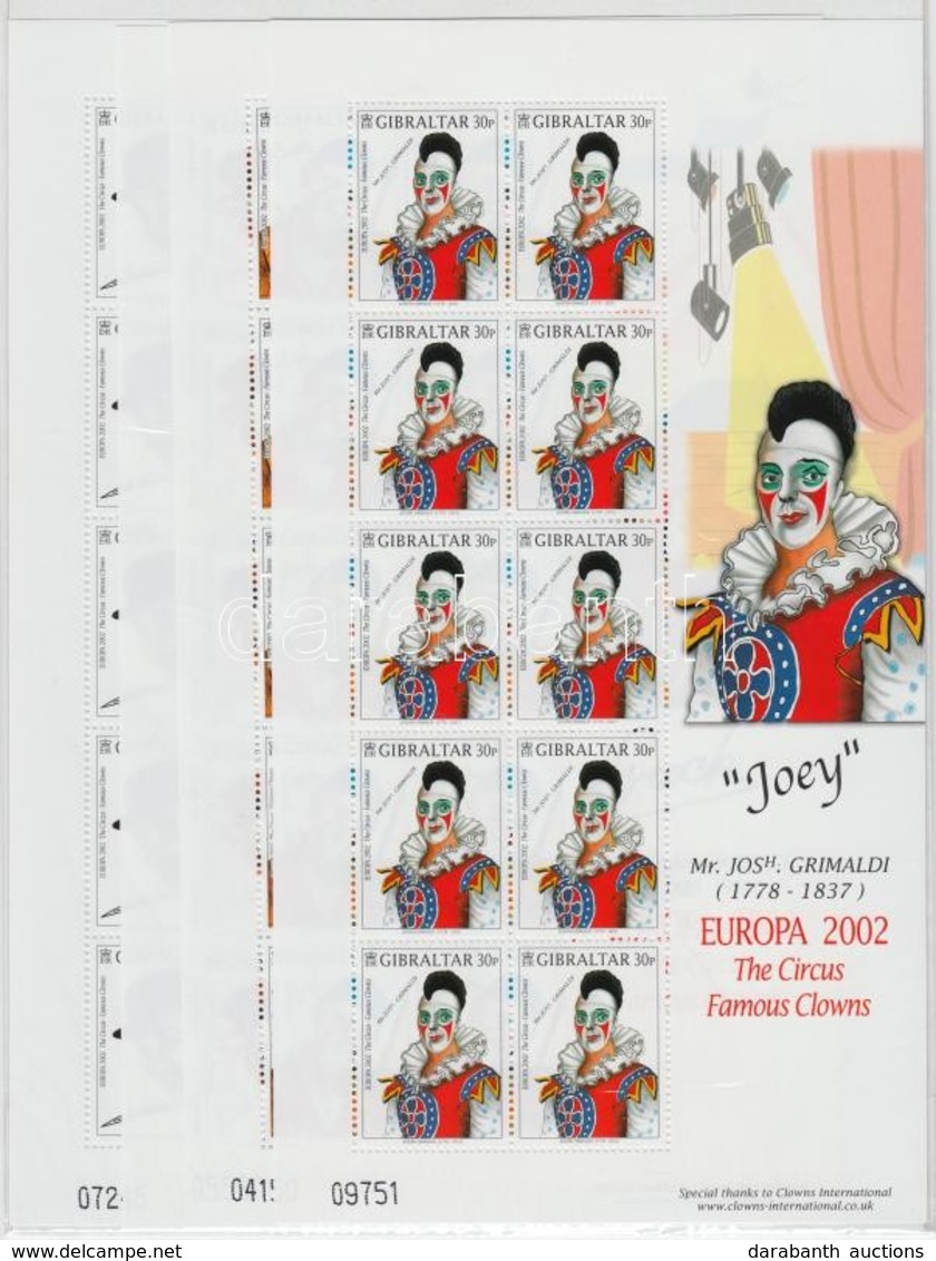 ** 2002 Európa: Bohócok Kisív Sor Mi 1002-1005 - Other & Unclassified