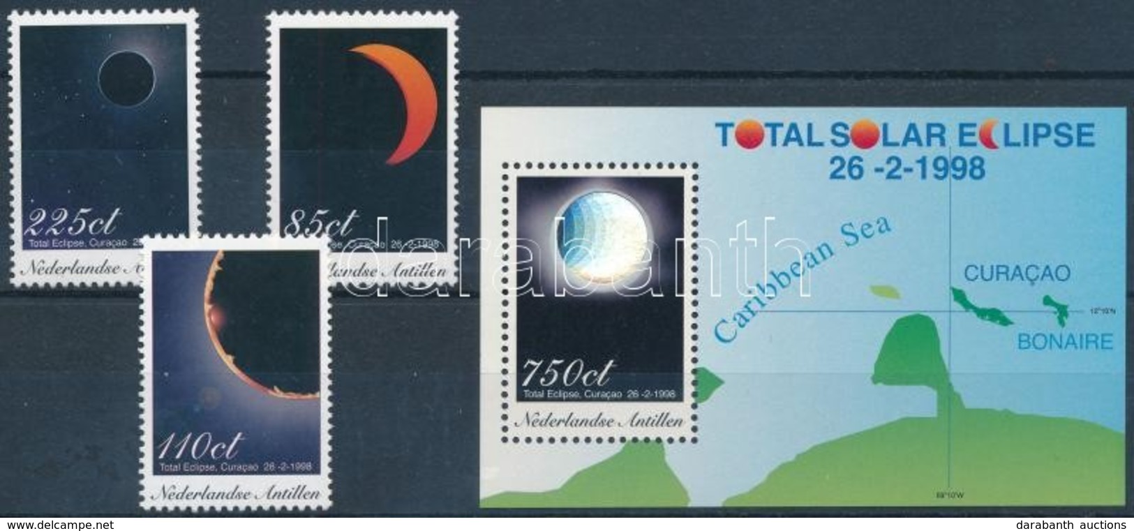 ** 1998 Teljes Napfogyatkozás Sor + Blokk,
Total Eclipse Set + Block
Mi 943-945 + 47 - Andere & Zonder Classificatie