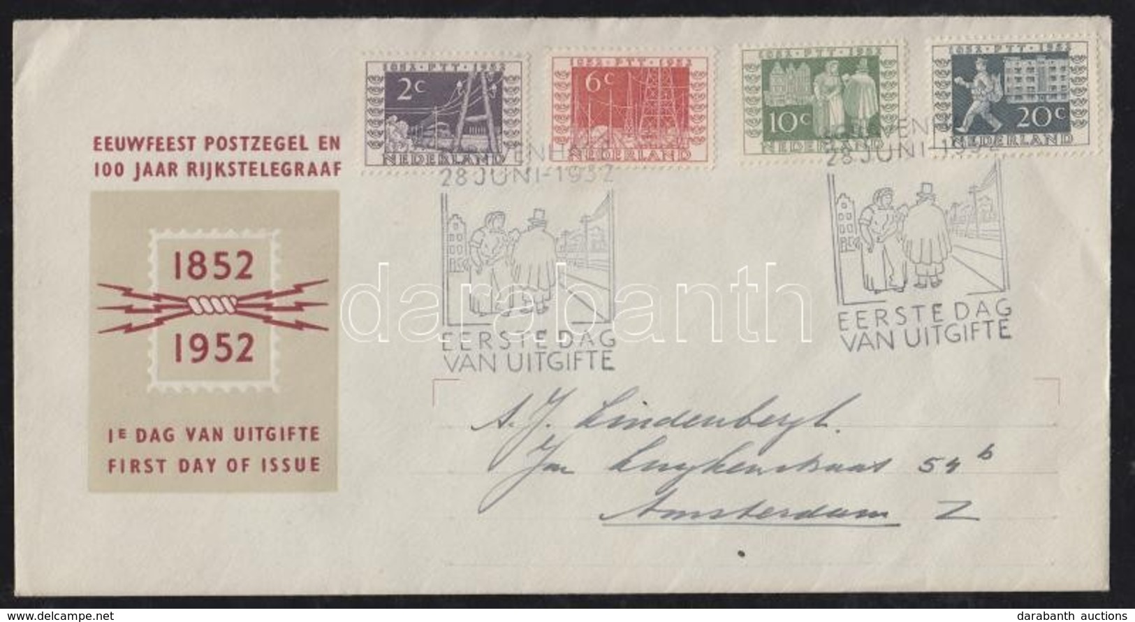 1952 Évfordulók Sor FDC-n Mi 593-596 - Autres & Non Classés