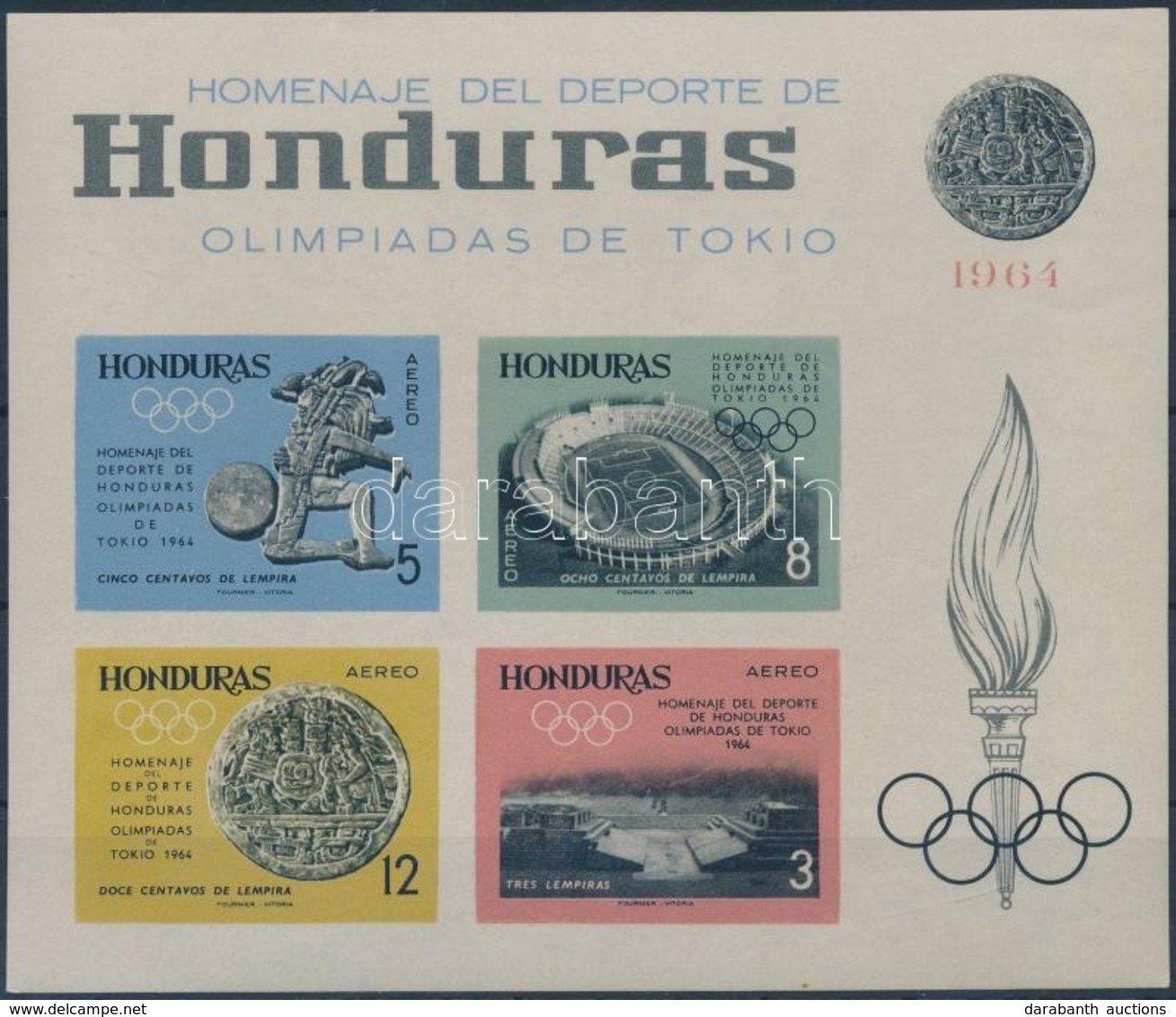 ** 1964 Tokiói Nyári Olimpia Vágott Blokk Mi 6 B - Otros & Sin Clasificación