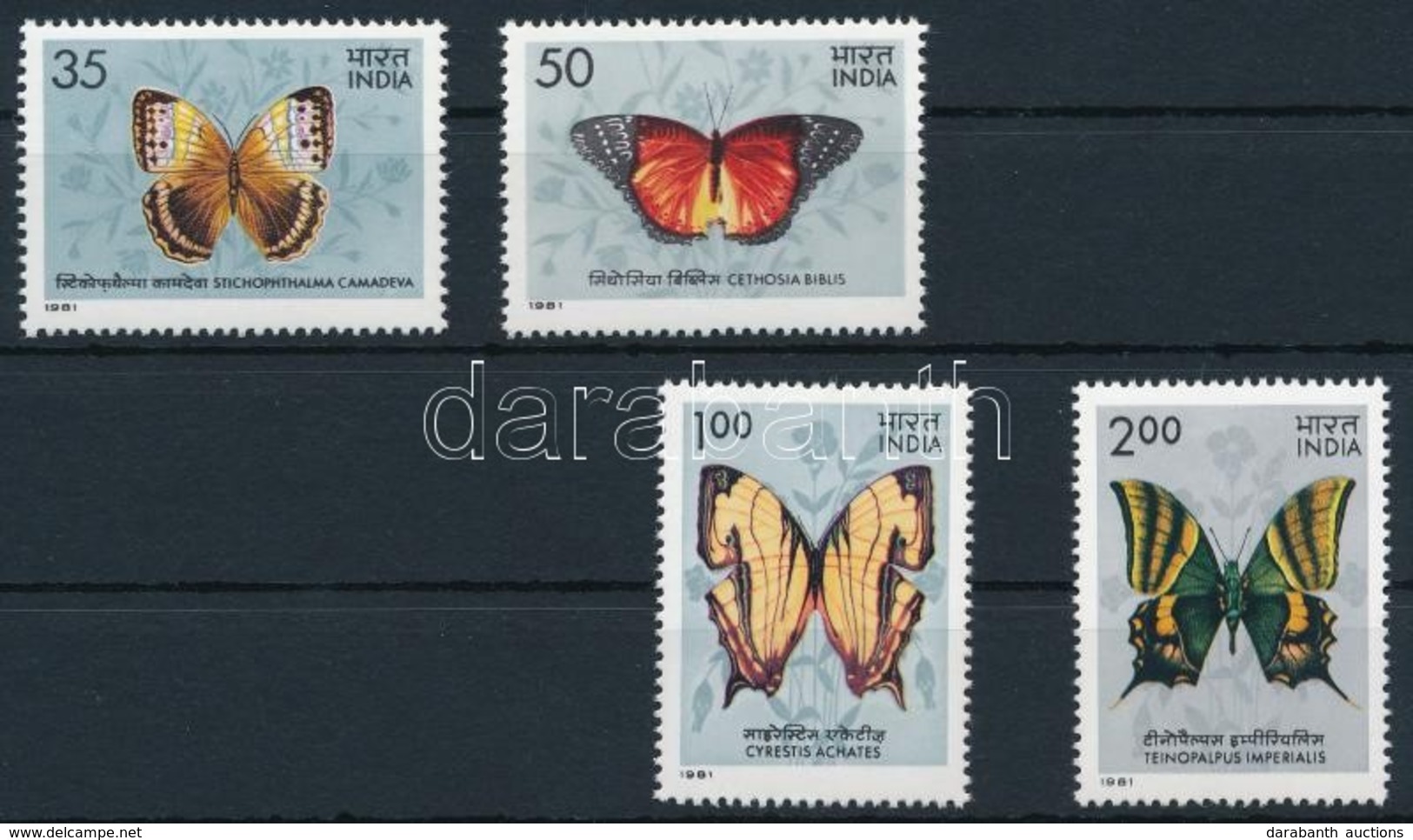 ** 1981 Lepkék Sor,
Butterflies Set
Mi 882-885 - Otros & Sin Clasificación