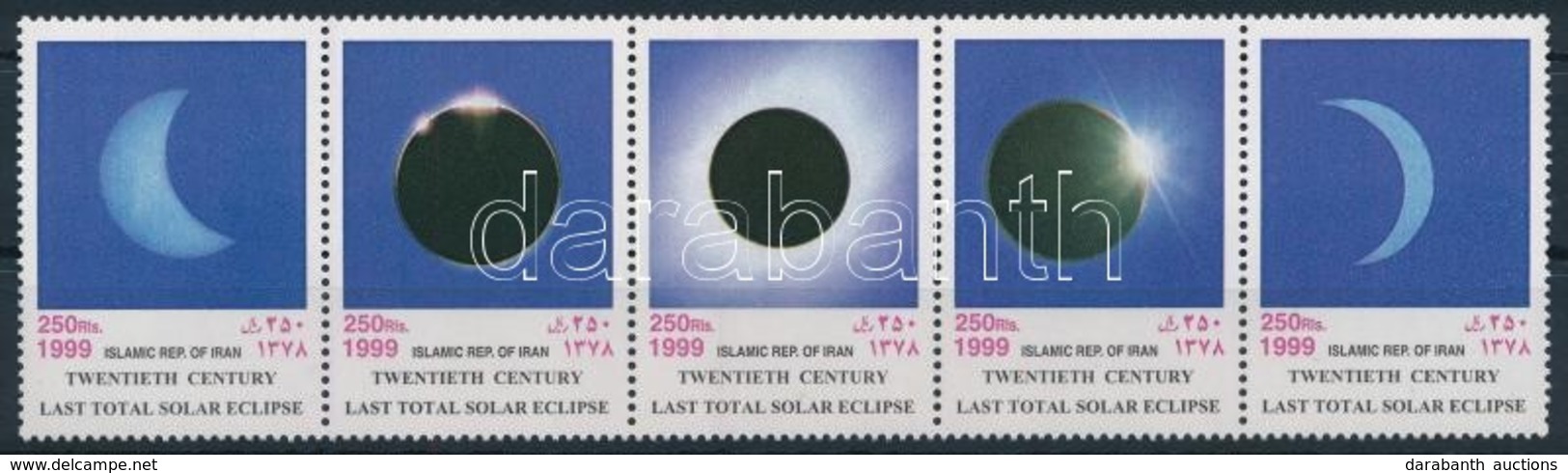 ** 1999 Teljes Napfogyatkozás Sor ötöscsík,
Total Eclipse Set Stripe Of 5
Mi 2800-2804 - Altri & Non Classificati