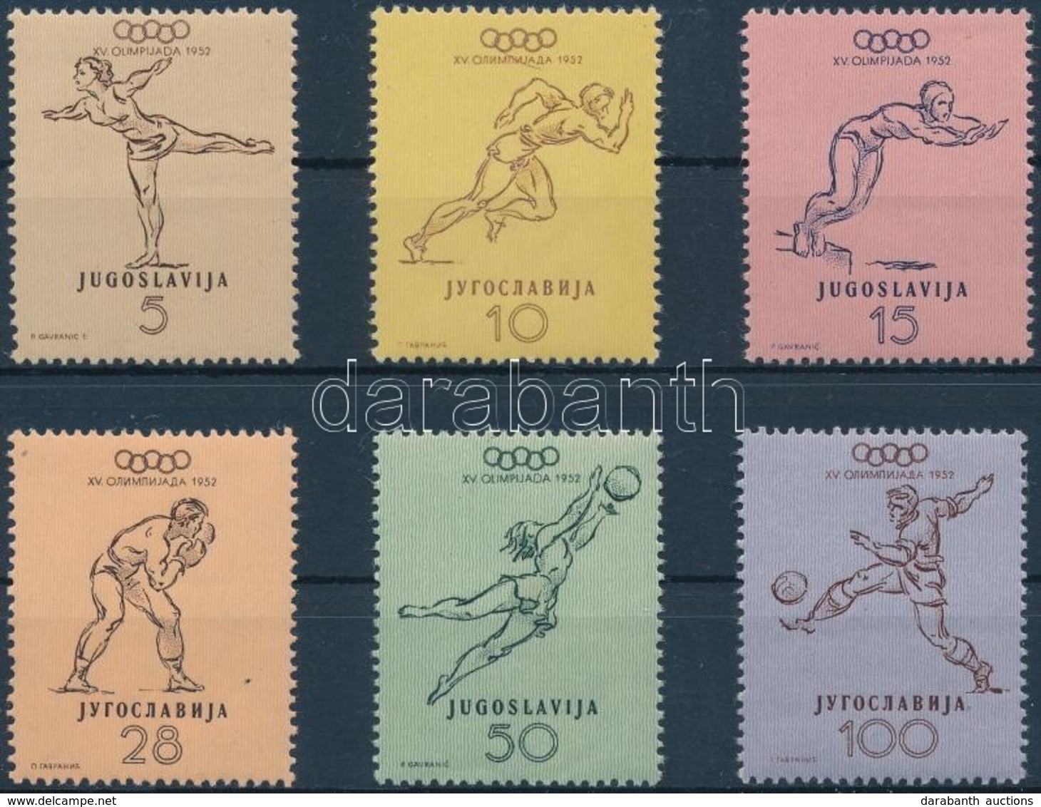 ** 1952 Nyári Olimpia, Helsinki Sor Mi 698-703 - Andere & Zonder Classificatie