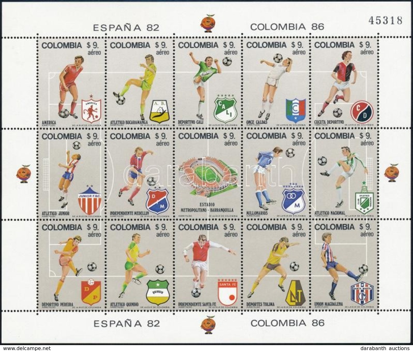 ** 1982 Labdarúgás Kisív,
Football Minisheet
Mi 1562-1576 - Andere & Zonder Classificatie