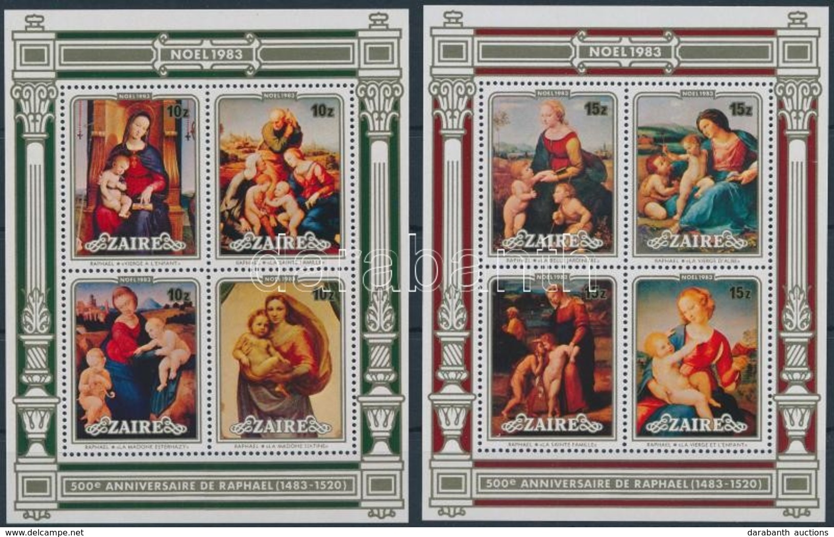 ** 1983 Raffaello Karácsonyi Festmény Blokksor,
Raffaello Christmas Painting Block Set
Mi 47-48 - Andere & Zonder Classificatie