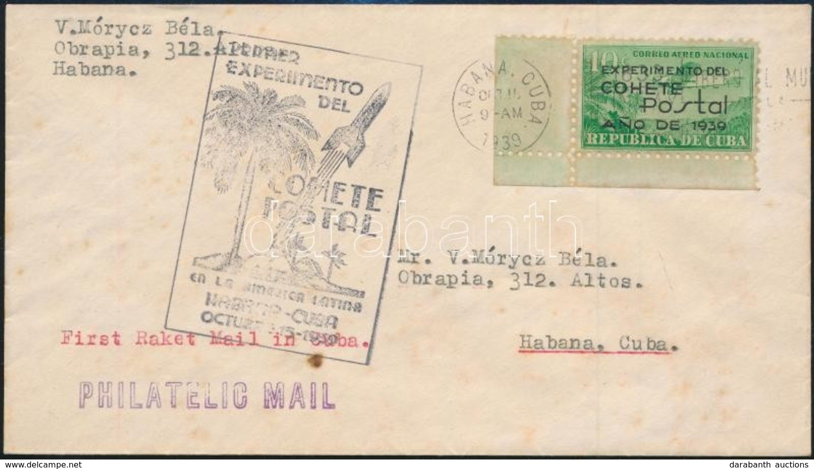 1939 Rakétaposta Bélyeges Levél / Airmail Cover - Andere & Zonder Classificatie