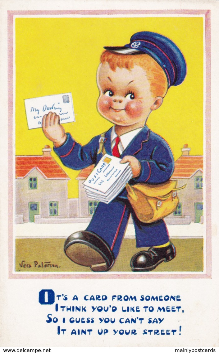 AO18 Vera Paterson Postcard - Postman Delivering A Card - Paterson