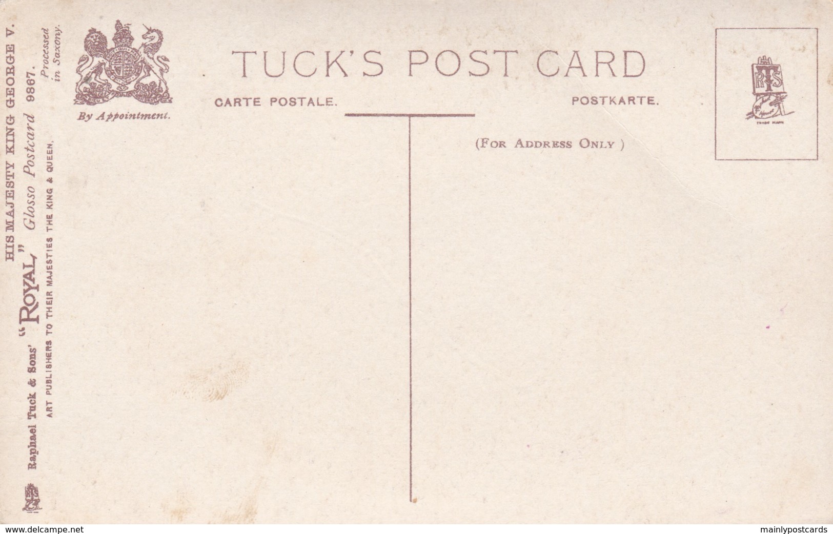 AQ53 Royalty - His Majesty King George V - Tuck Royal Glosso Postcard - Royal Families