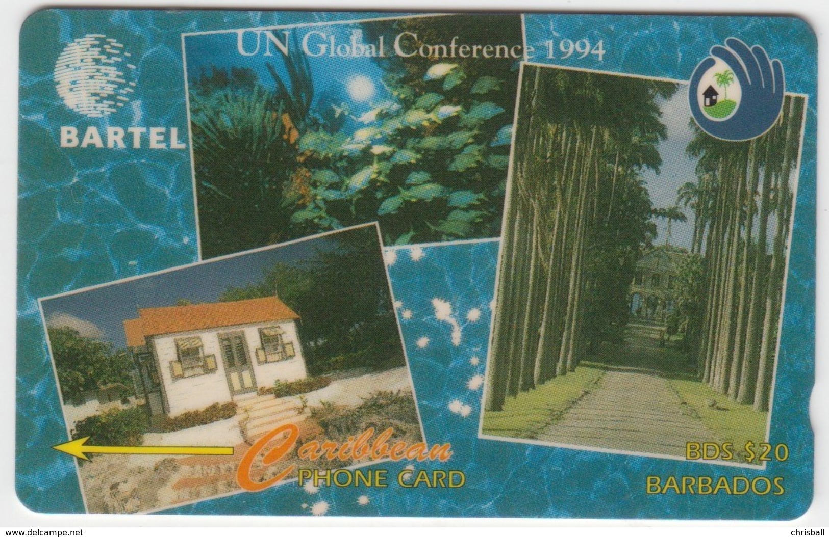 Barbados GPT Phonecard (Fine Used) Code 14CBDB - Barbados (Barbuda)