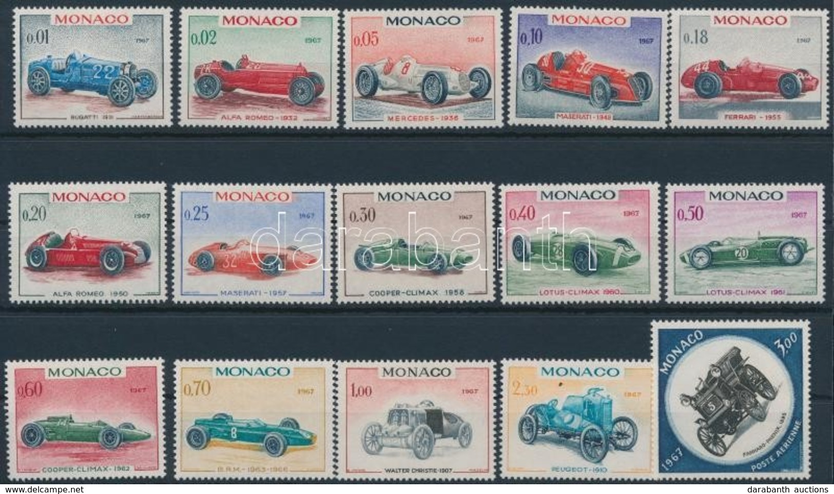 ** 1967 Monaco-i Nagydíj Sor,
Grand Prix Of Monaco Set
Mi 848-862 - Andere & Zonder Classificatie