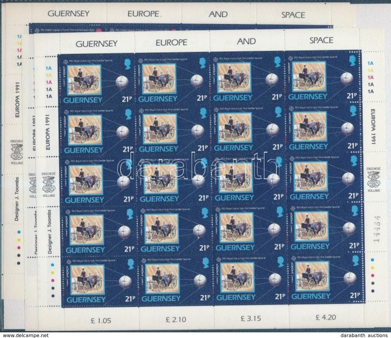 ** 1991 Europa CEPT Űrutazás Kisív Sor Mi 518-521 - Andere & Zonder Classificatie