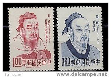 Taiwan 1965 Famous Chinese Stamps- Confucius & Mencius Teacher - Unused Stamps