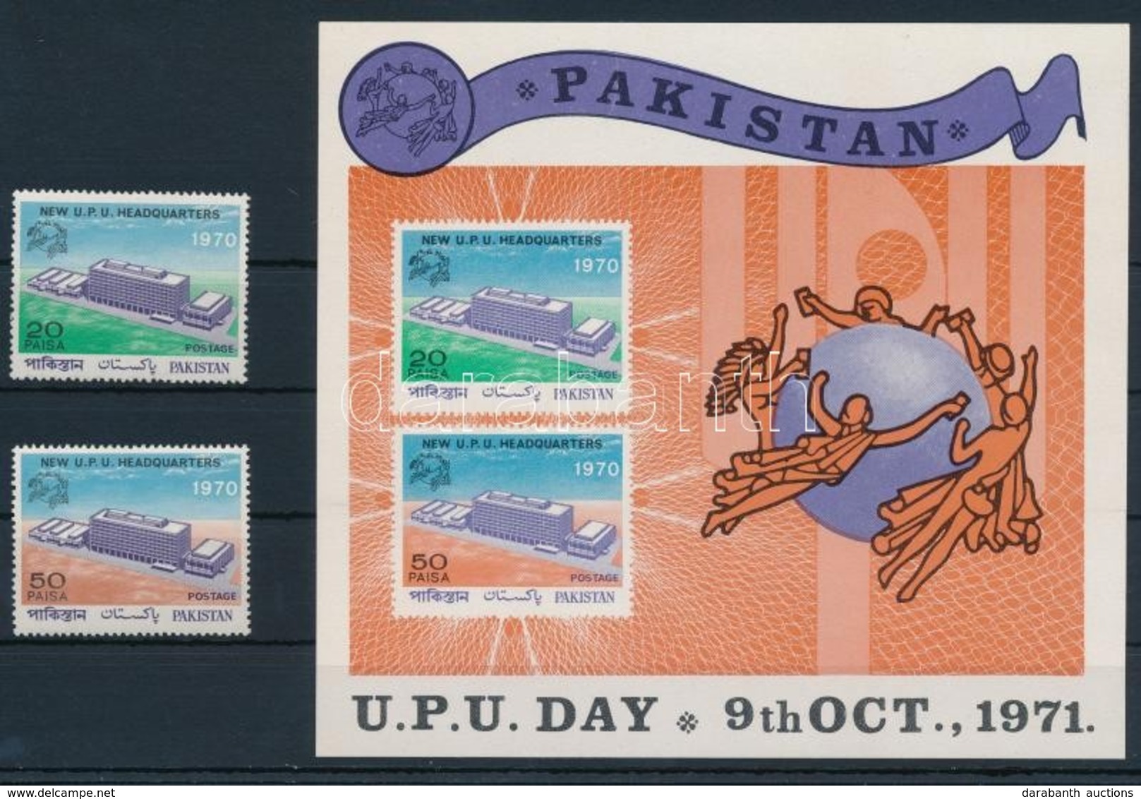 ** 1970-1971 UPU Sor Mi 287-288 + Blokk Mi 1 - Other & Unclassified