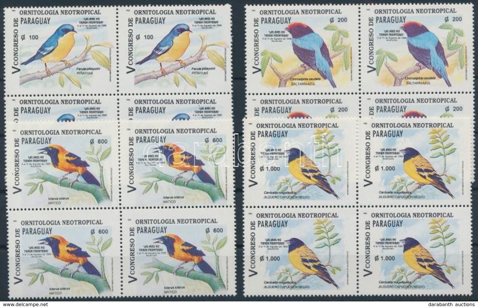 ** 1995 Madarak Sor Négyestömbök,
Birds Set Blocks Of 4
Mi 4693-4696 - Andere & Zonder Classificatie