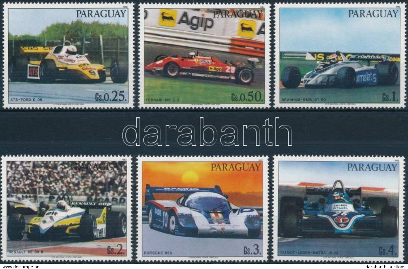 ** 1983 Versenyautó Sor Záróérték Nélkül + Kisív,
Racing Car Set Without Closing Value + Minisheet
Mi 3586-3591 + 3592 - Autres & Non Classés