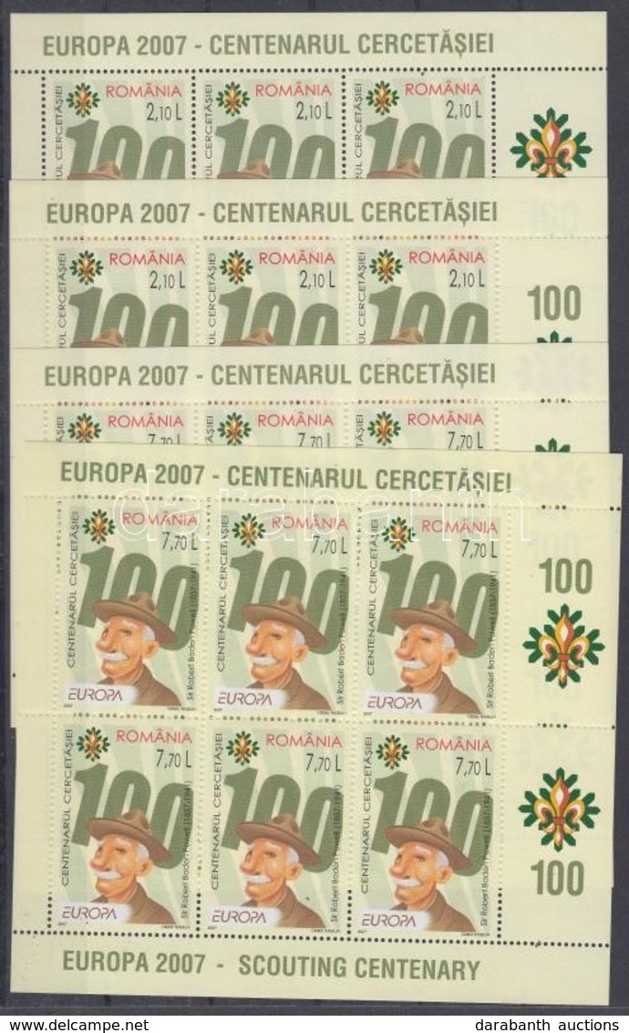 ** 2007 Europa CEPT 100 éves A Cserkészmozgalom Kisívsor 2-2 Változatban Mi 6190 I-II - 6191 I-II - Other & Unclassified