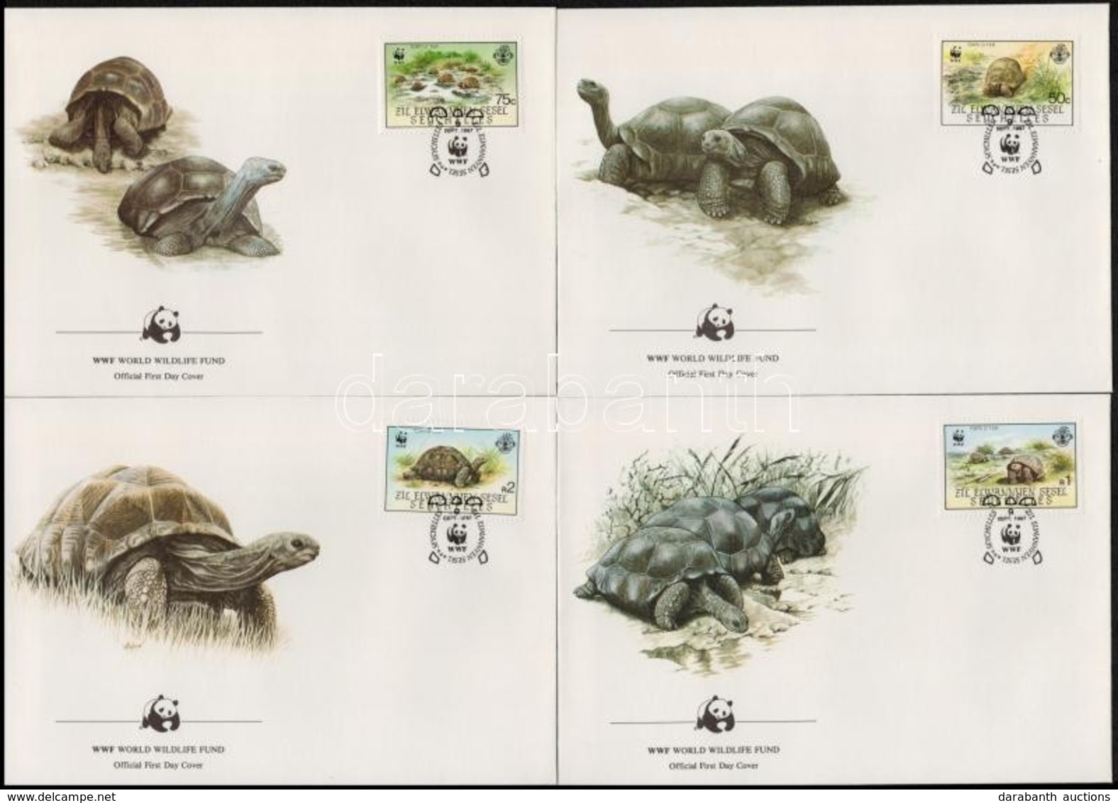 1987 WWF: Teknősök Sor 4 Db FDC-n Mi 137-140 - Andere & Zonder Classificatie