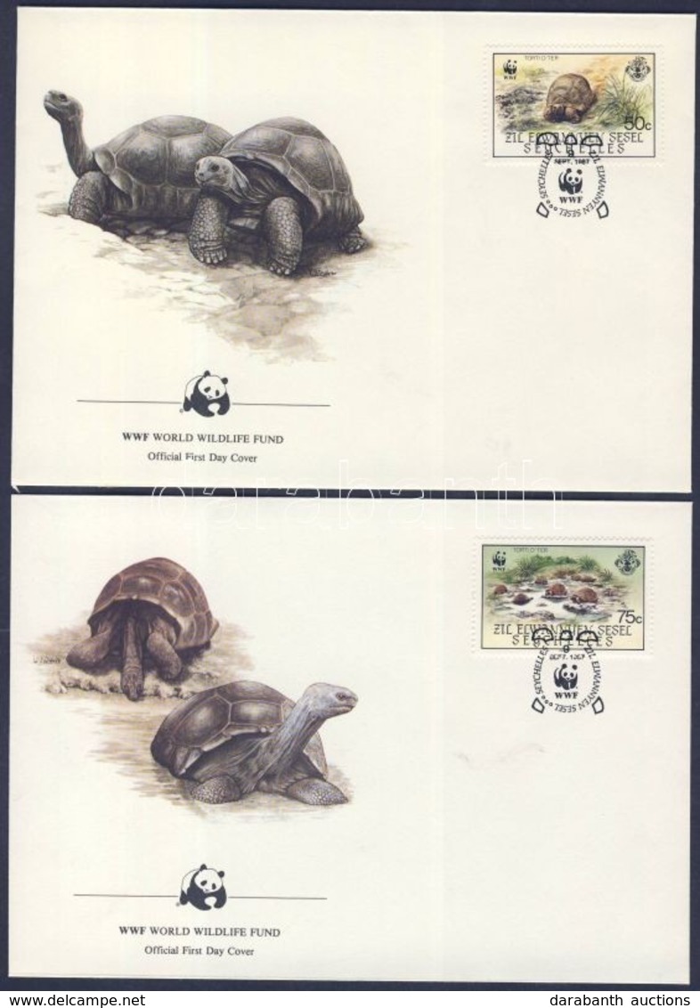 1987 WWF Aldabra óriás Teknősök Sor 4 FDC-n Mi 137-140 - Andere & Zonder Classificatie