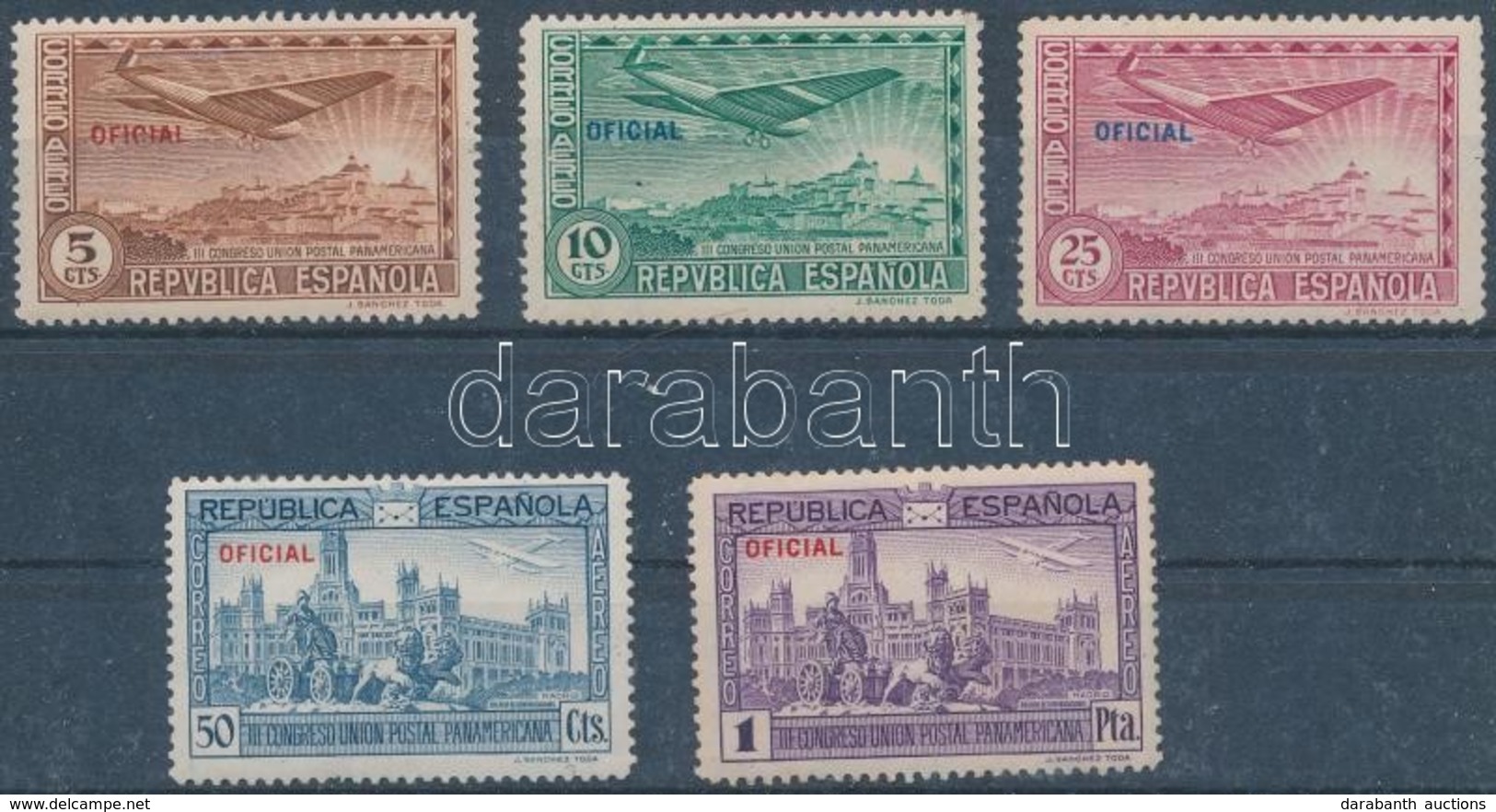 ** 1931 Pánamerikai Postakongresszus 5 érték A Sorból Mi 592-596 (2 értéken Kis Rozsda) - Otros & Sin Clasificación