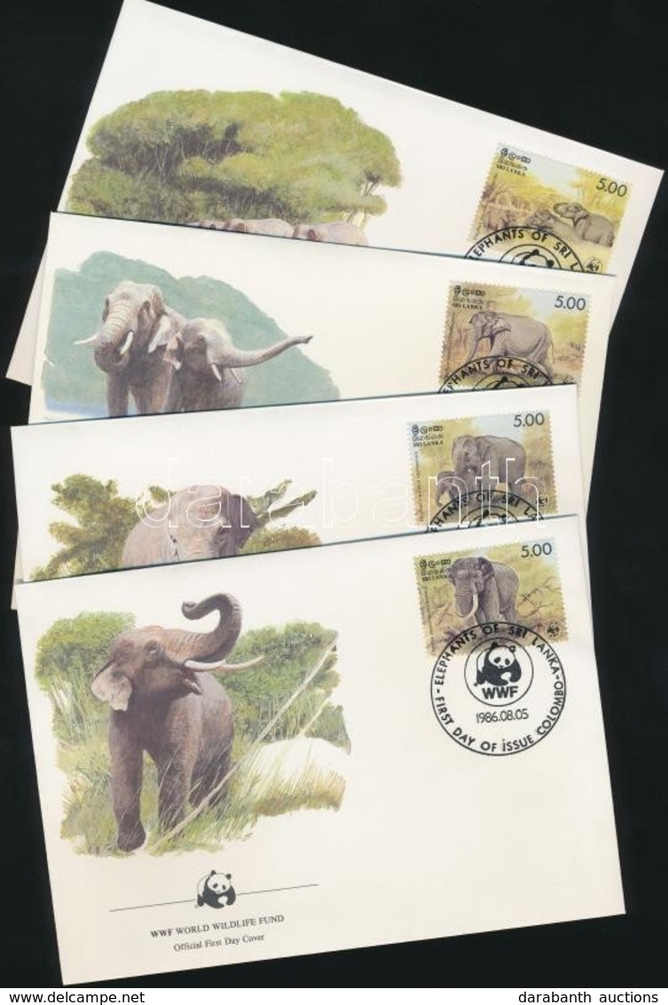 1986 WWF Elefántok Sor Mi 753-756 4 FDC - Otros & Sin Clasificación