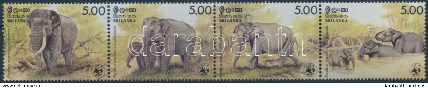 ** 1986 WWF Ceyloni Elefánt Négyescsík Mi 753-756 - Andere & Zonder Classificatie