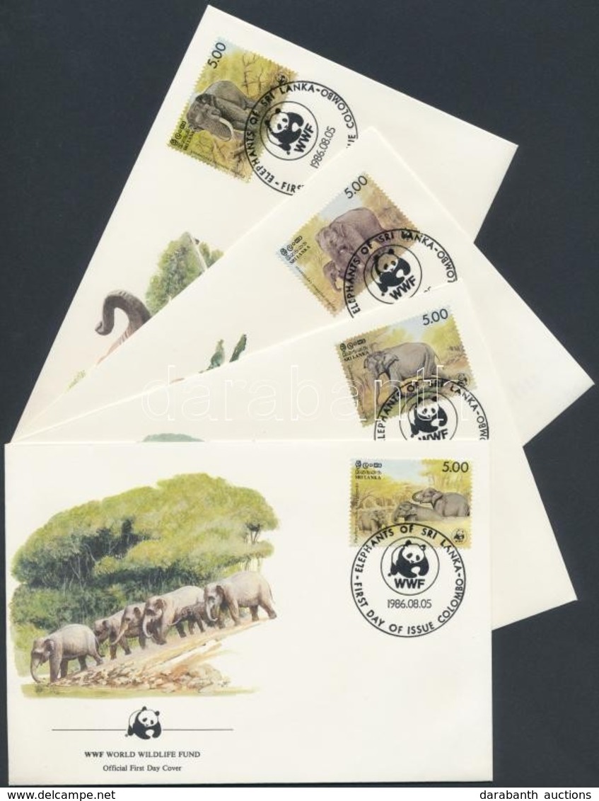 1986 WWF Elefántok Sor Mi 753-756 4 FDC - Autres & Non Classés