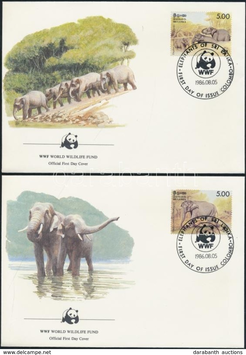 1986 WWF: Ceyloni Elefánt Sor Mi 753-756 4 Db FDC-n - Andere & Zonder Classificatie