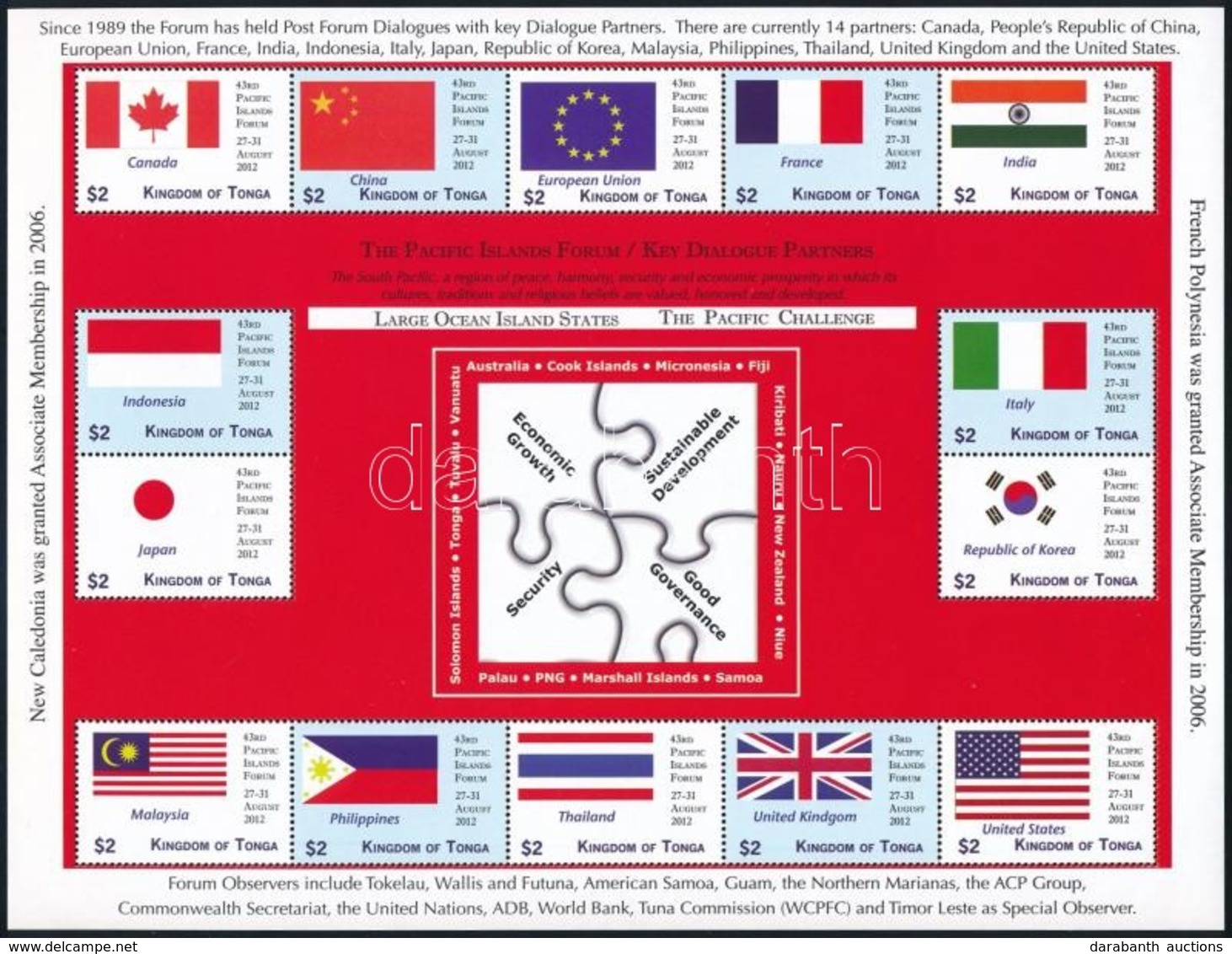 ** 2012 Csendes-óceáni Szigetek Konferenciája, Zászlók 2 Kisív Mi 1805-1834 - Other & Unclassified