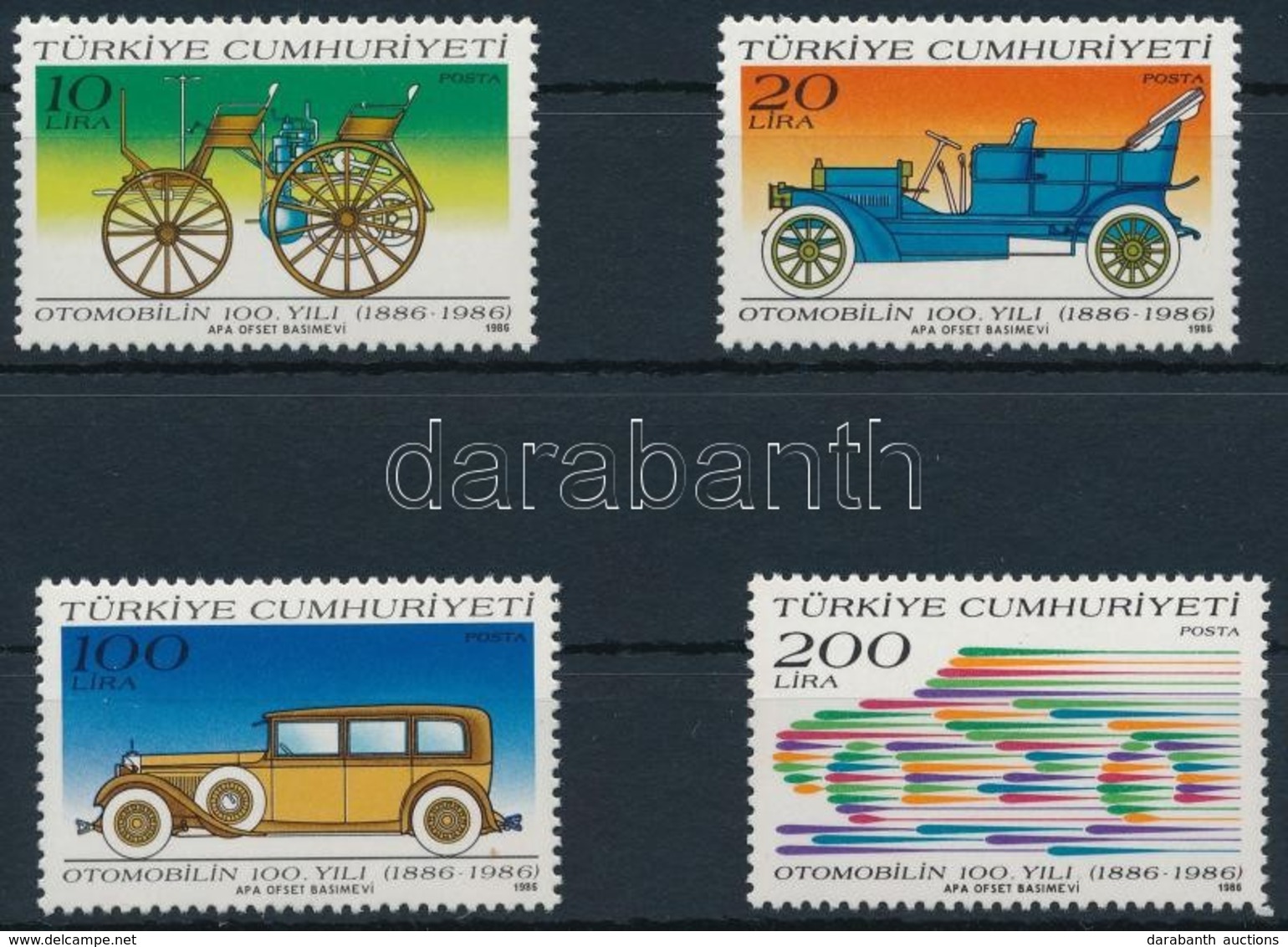 ** 1986 100 éves Az Autó Sor,
Centenary Of Cars Set
Mi 2755-2758 - Andere & Zonder Classificatie