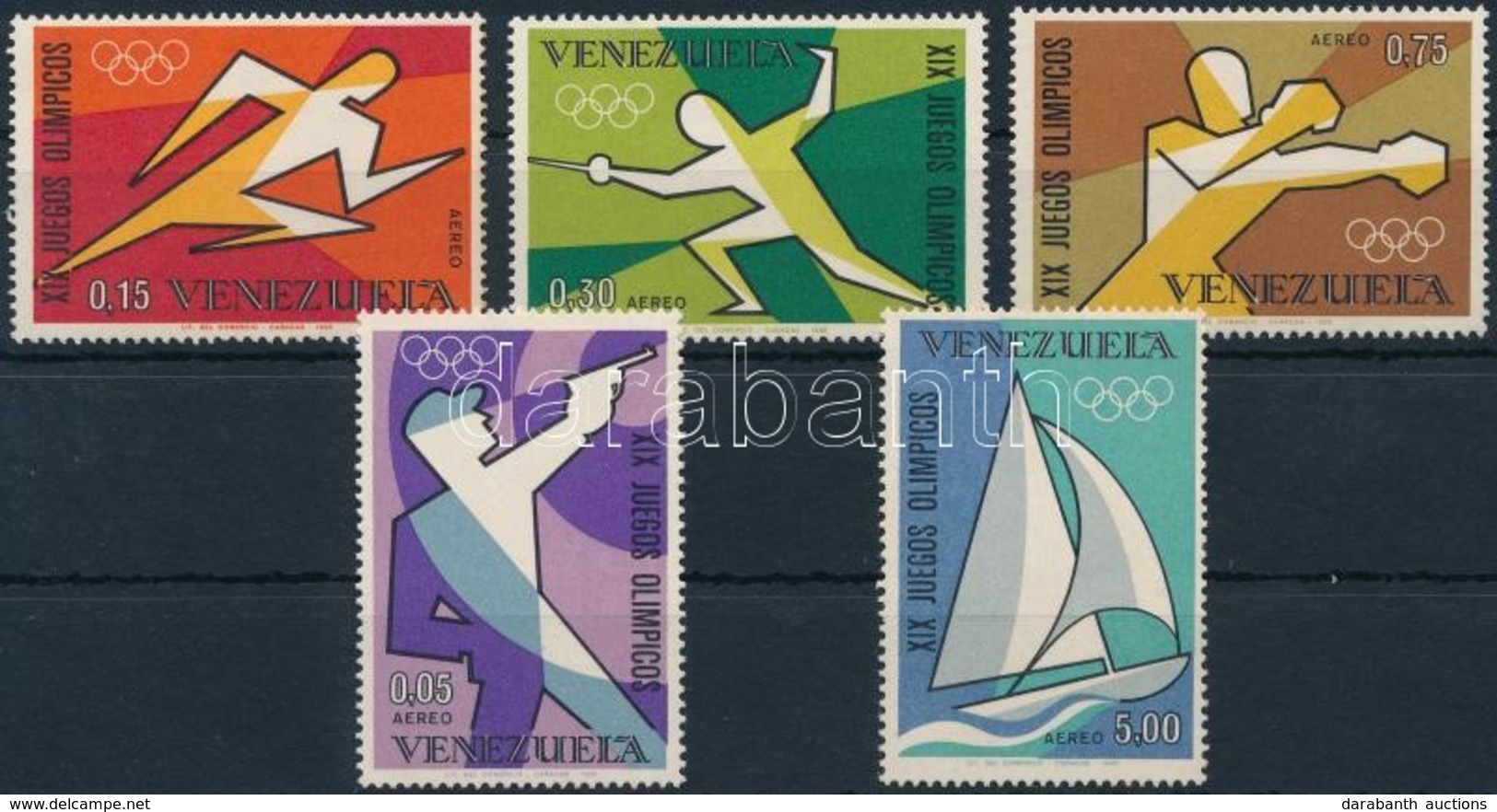 ** 1968 Nyári Olimpia, Mexikó Sor,
Summer Olympics, Mexico Set
Mi 1747-1751 - Andere & Zonder Classificatie